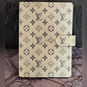 Louis Vuitton Monogram Idylle Canvas Navy Small 6 ring Agenda PM Planner Wallet